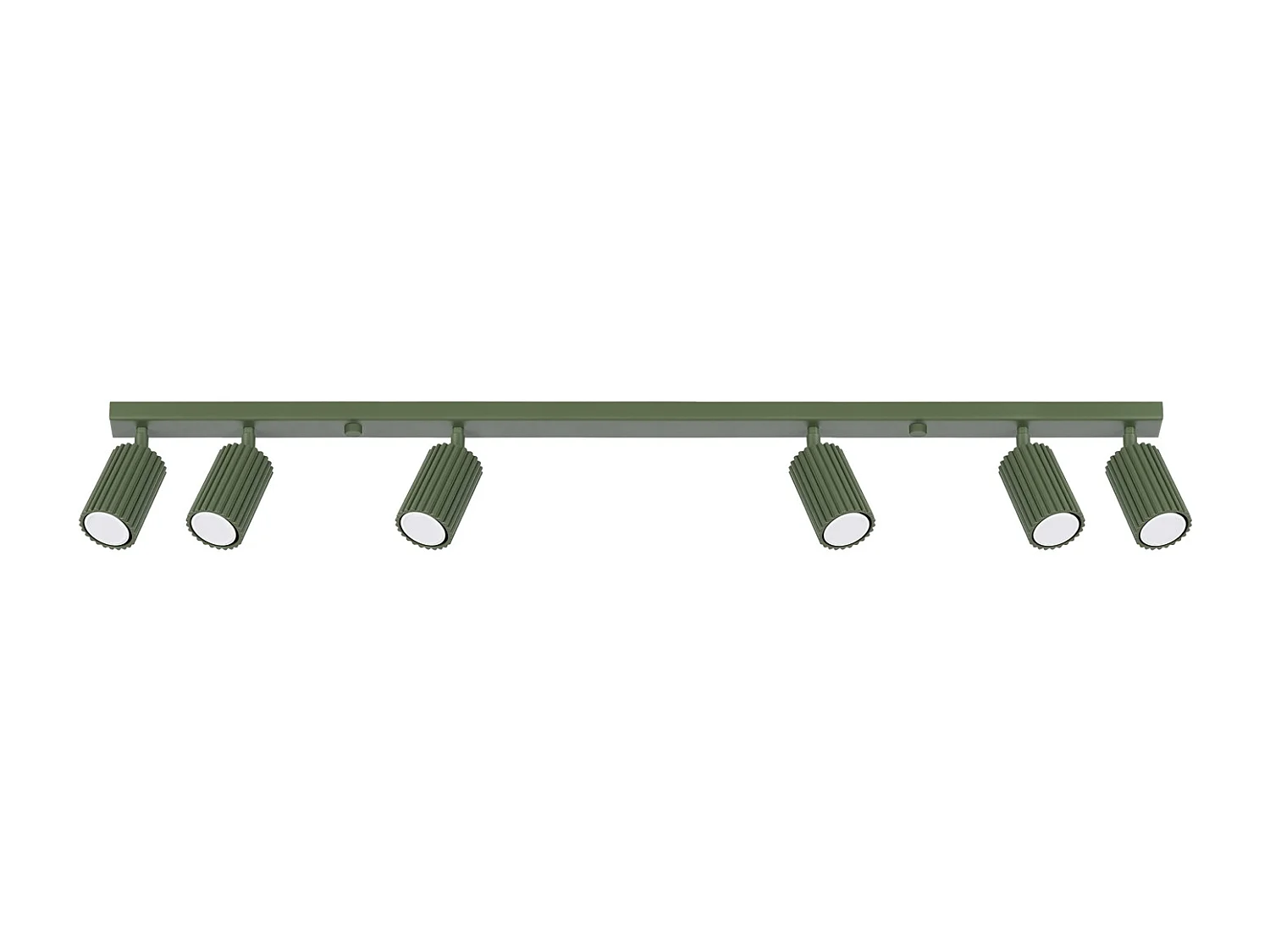 Plafonnier Gloow minimaliste en aluminium - 6 sources lumineuses 3000K - L.117 x H.16,5 cm - vert olive