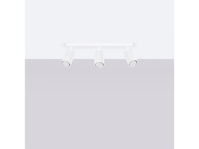 Luminária de teto Gloow minimalista, alumínio - 3 fontes de luz 4000K - L.45 x H.16.5 cm - branco