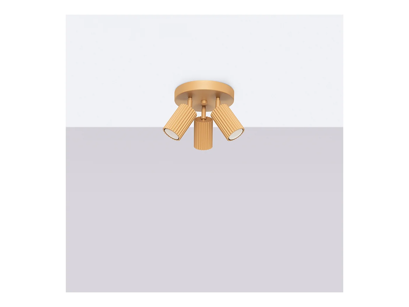 Plafondlamp Gloow minimalistisch van  - 3 lichtbronnen 3000K - L.19,5 x H.18 cm - gouden