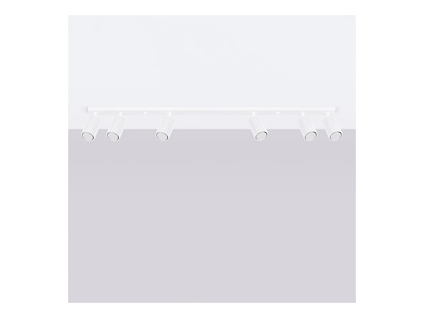 Plafondlamp Gloow minimalistisch van  - 6 lichtbronnen 3000K - L.117 x H.16,5 cm - wit