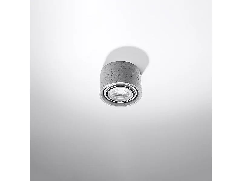 Plafonniers Blaze industriel en béton - 1 sources lumineuses 4000K - L.14 x H.9 cm - gris