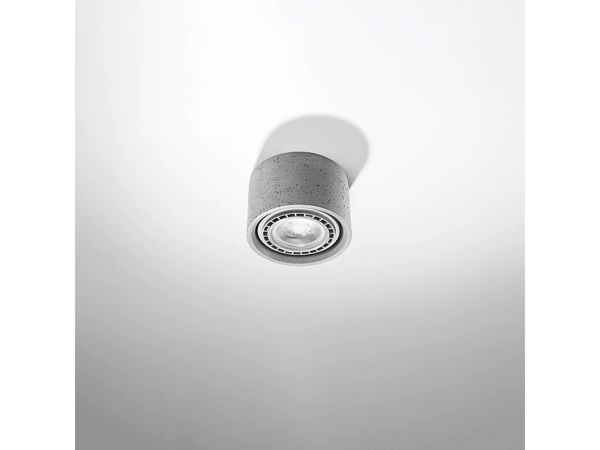 Plafonniers Blaze industriel en béton - 1 sources lumineuses 4000K - L.14 x H.9 cm - gris