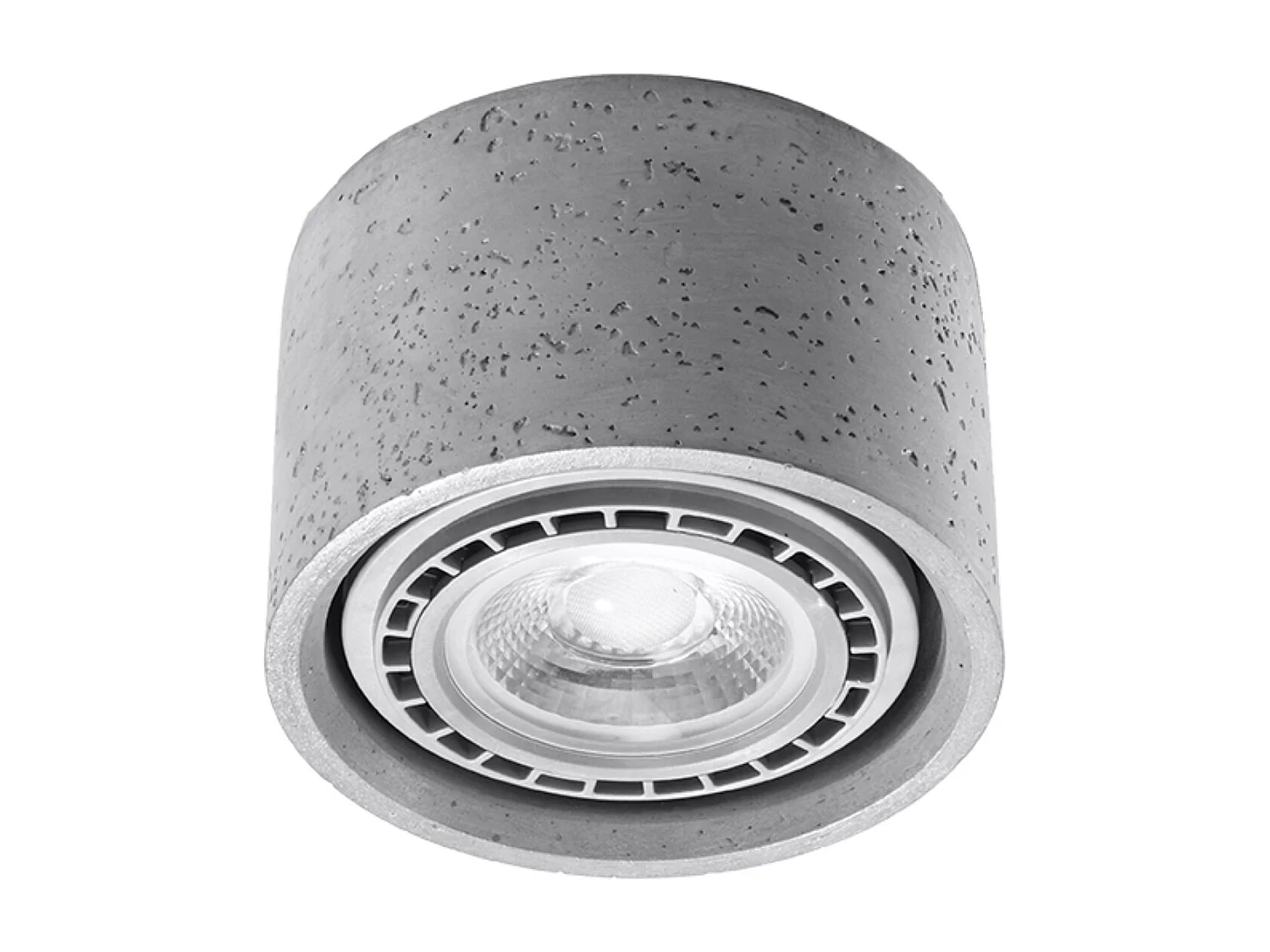 Plafonniers Blaze industriel en béton - 1 sources lumineuses 4000K - L.14 x H.9 cm - gris