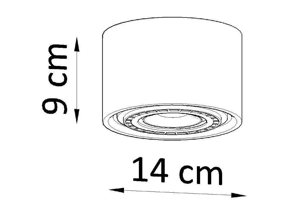 Plafonniers Blaze industriel en béton - 1 sources lumineuses 4000K - L.14 x H.9 cm - gris