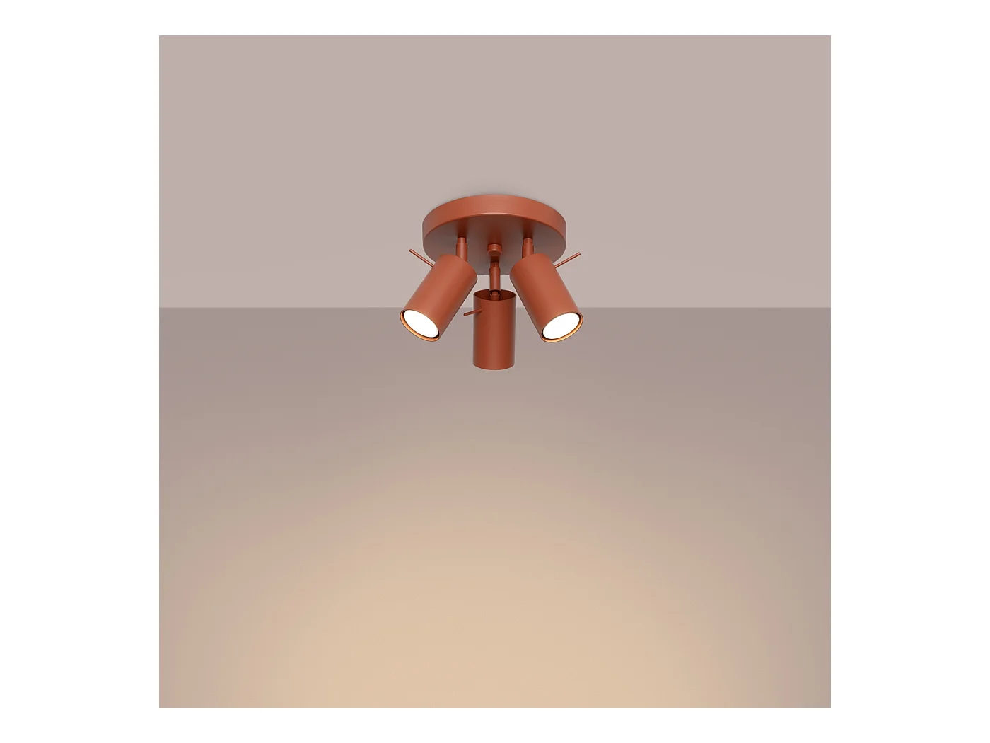 Lampa sufitowa nowoczesny Briix, stal - 3 źródło światła 3000K - L.19.5 x H.18.5 cm - ochra czerwona