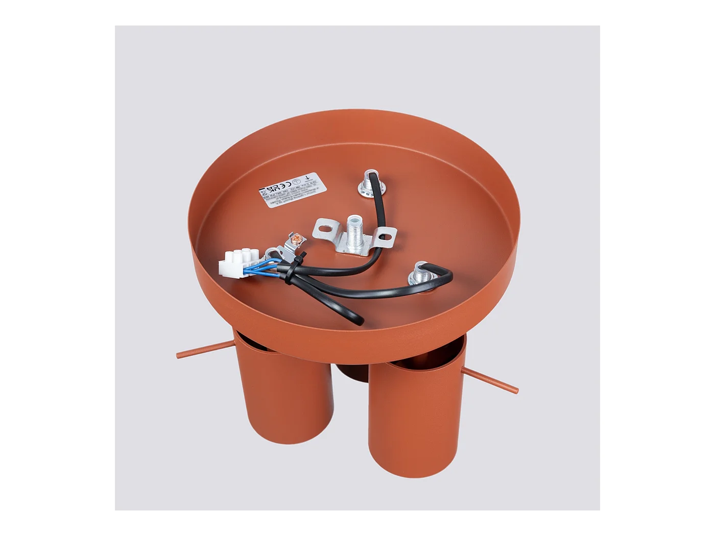 Lampa sufitowa nowoczesny Briix, stal - 3 źródło światła 3000K - L.19.5 x H.18.5 cm - ochra czerwona