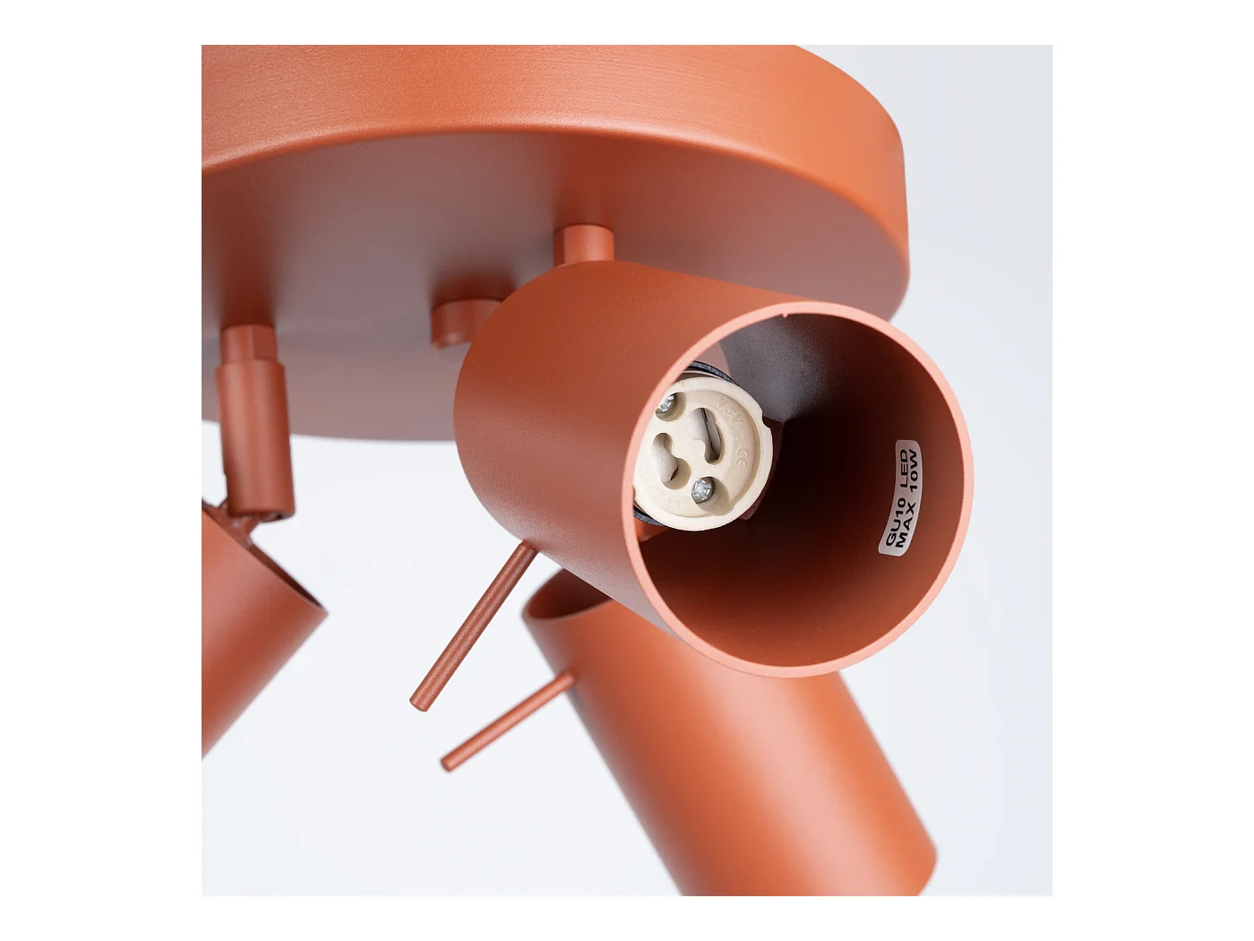 Lampa sufitowa nowoczesny Briix, stal - 3 źródło światła 3000K - L.19.5 x H.18.5 cm - ochra czerwona