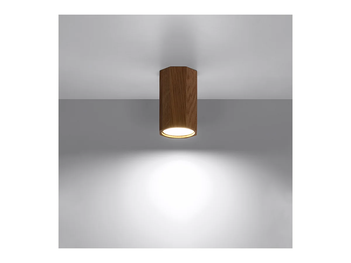 Plafonniers Xenor scandinave en bois - 1 sources lumineuses 4000K - L.6 x H.10 cm - chêne