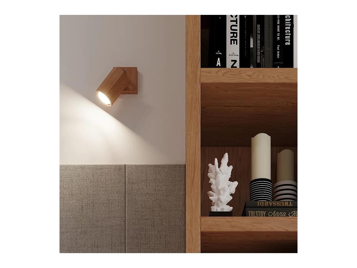 Plafonniers Xenor scandinave en bois - 1 sources lumineuses 4000K - L.6 x H.10 cm - chêne