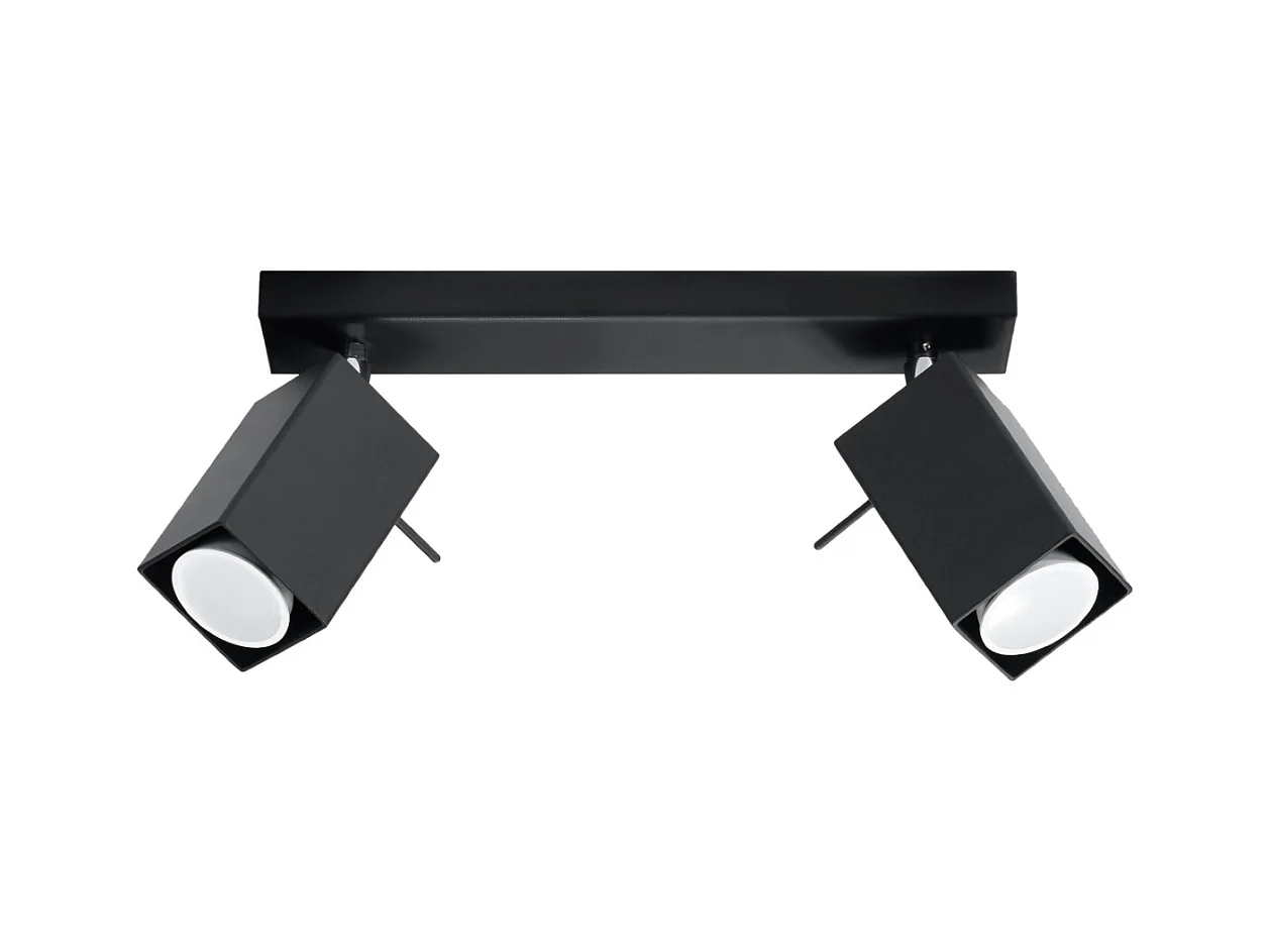 Plafonniers Briow moderne en acier - 2 sources lumineuses 4000K - L.30 x H.16 cm - noir