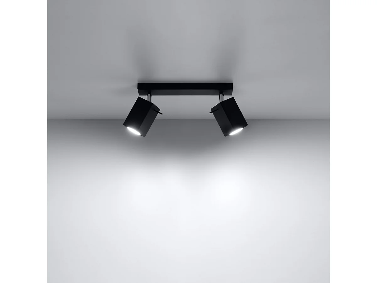 Plafonniers Briow moderne en acier - 2 sources lumineuses 4000K - L.30 x H.16 cm - noir