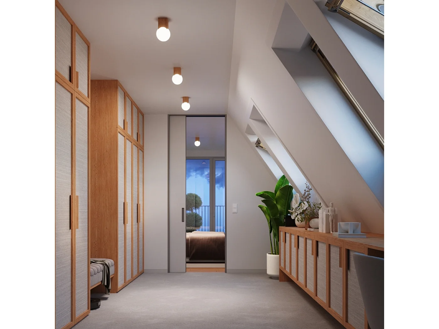 Plafonnier Lumivere minimaliste en bois/verre - 1 sources lumineuses 4000K - L.12 x H.19 cm - bois naturel/blanc