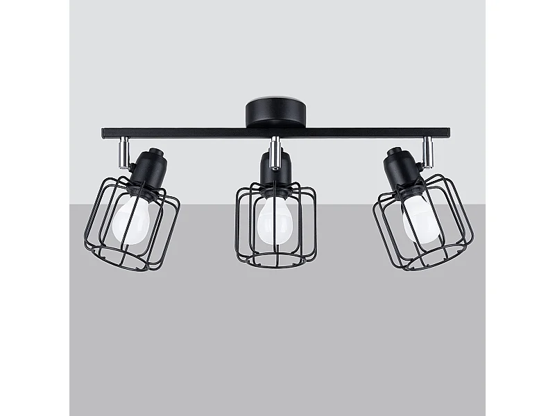 Deckenlampen Celubi modern aus  Stahl - 3 lichtquellen 4000K - L.48 x H. cm - Schwarz