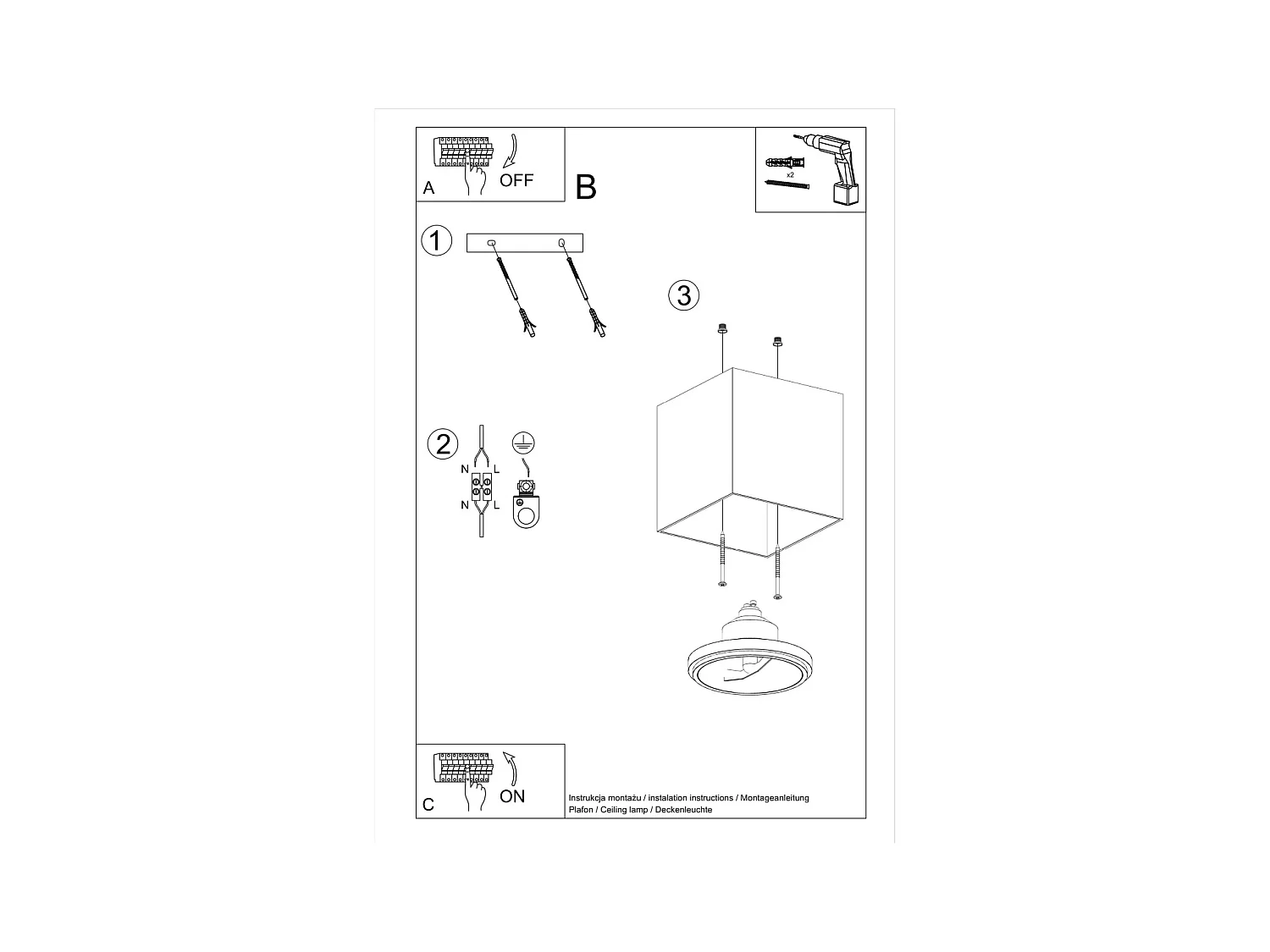Plafonniers Nexiflex moderne en aluminium - 1 sources lumineuses 4000K - L.12 x H.11 cm - blanc