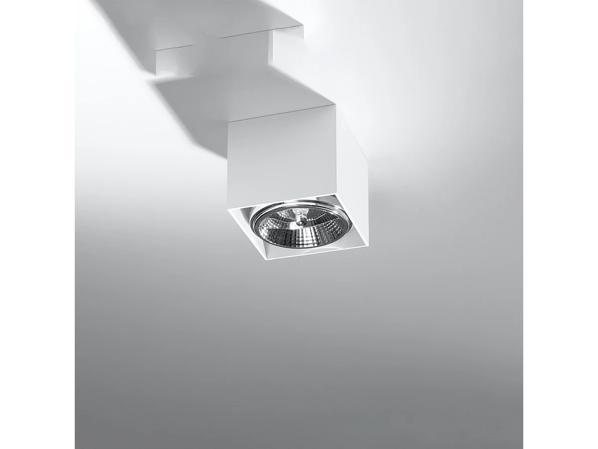 Plafonniers Nexiflex moderne en aluminium - 1 sources lumineuses 4000K - L.12 x H.11 cm - blanc