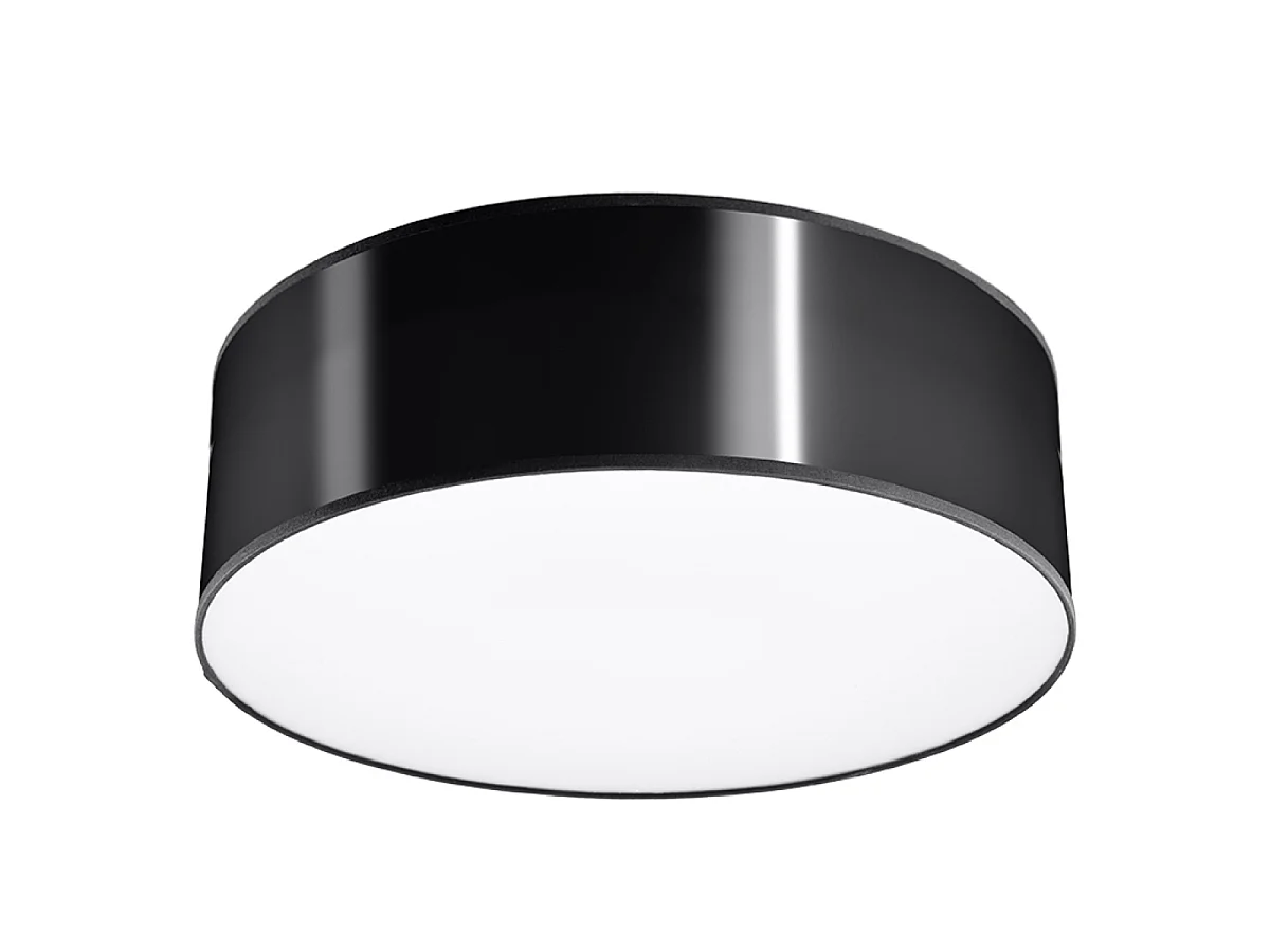 Luminárias de teto Cercle minimalista, PVC - 1 fontes de luz 4000K - L.25 x H.11 cm - preto