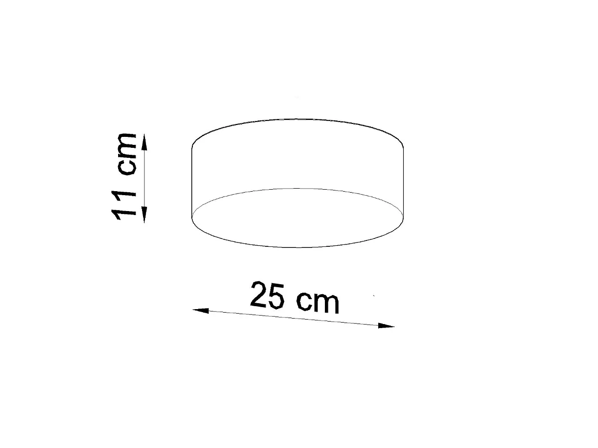 Luminárias de teto Cercle minimalista, PVC - 1 fontes de luz 4000K - L.25 x H.11 cm - preto