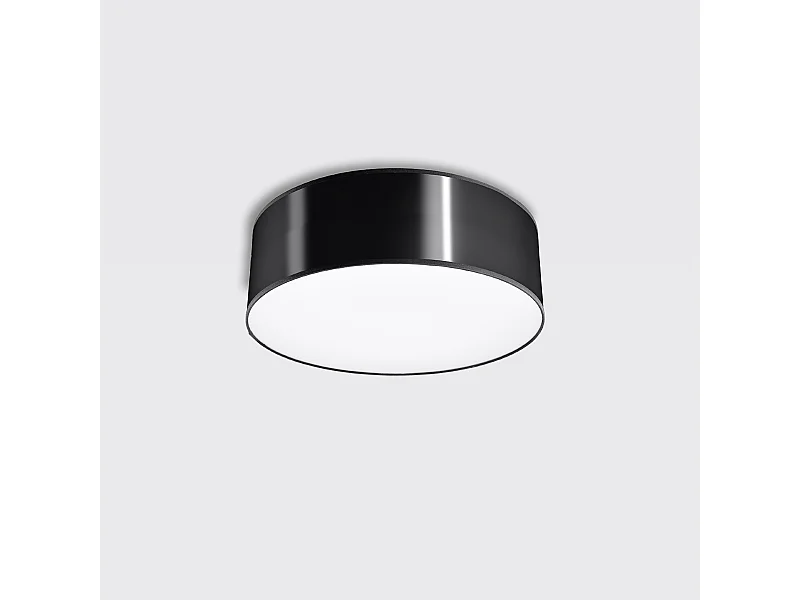 Plafonniers Cercle minimaliste en PVC - 1 sources lumineuses 4000K - L.25 x H.11 cm - noir