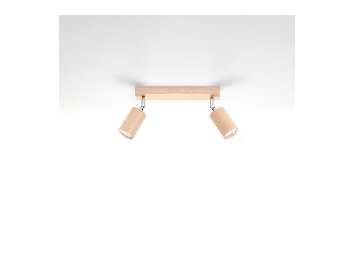 Lampade da soffitto Vorix scandinavo di legna - 2 sorgenti luminose 4000K - L.30 x A.20 cm - legno naturale