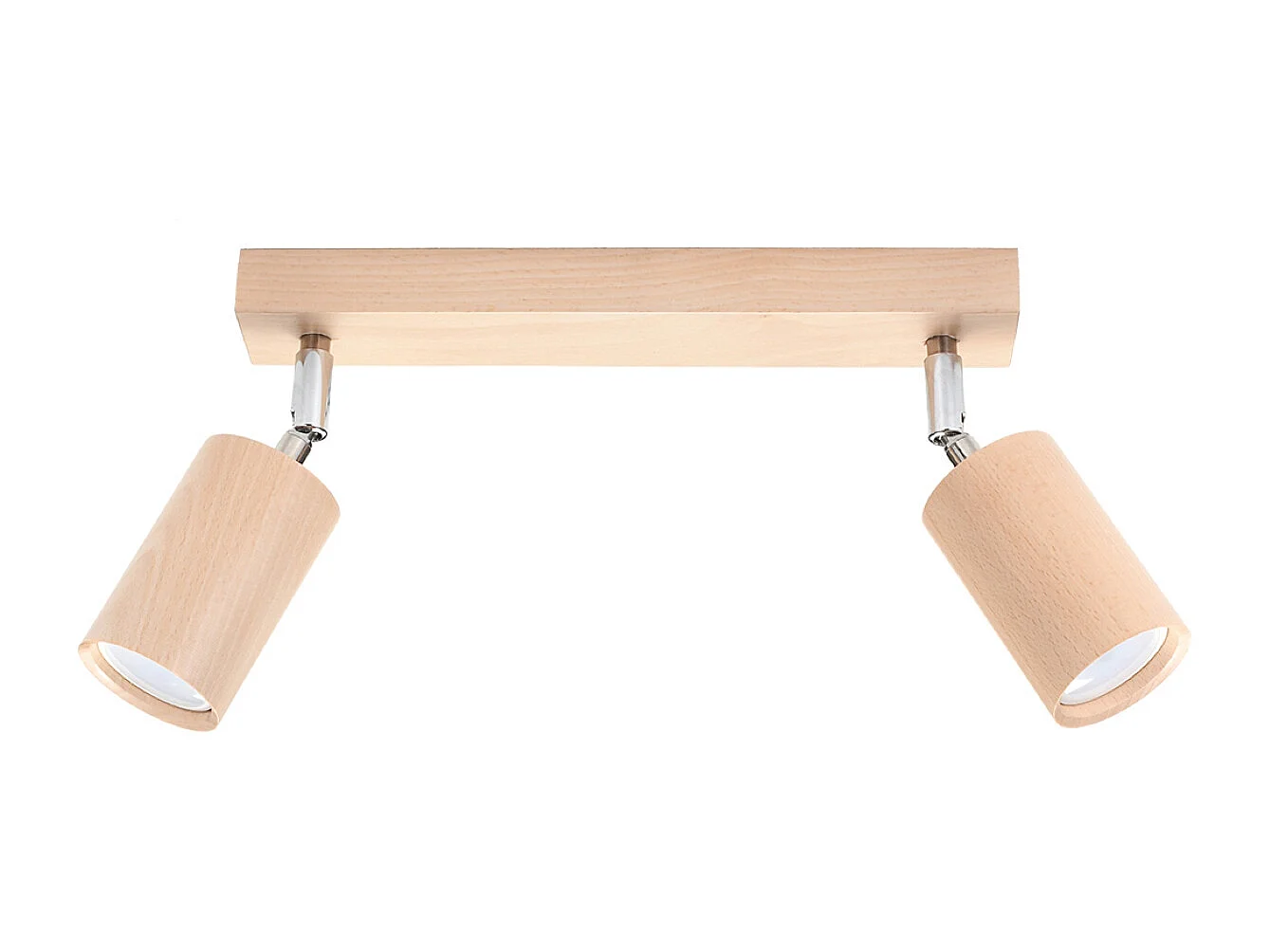 Plafonniers Vorix scandinave en bois - 2 sources lumineuses 4000K - L.30 x H.20 cm - bois naturel