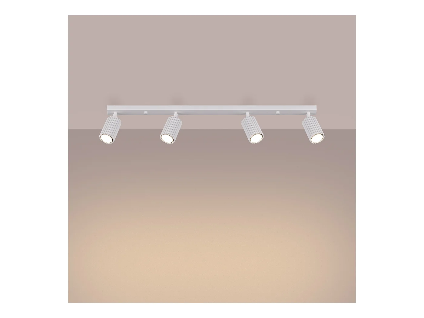 Plafondlamp Gloow minimalistisch van  - 4 lichtbronnen 3000K - L.81 x H.16,5 cm - wit