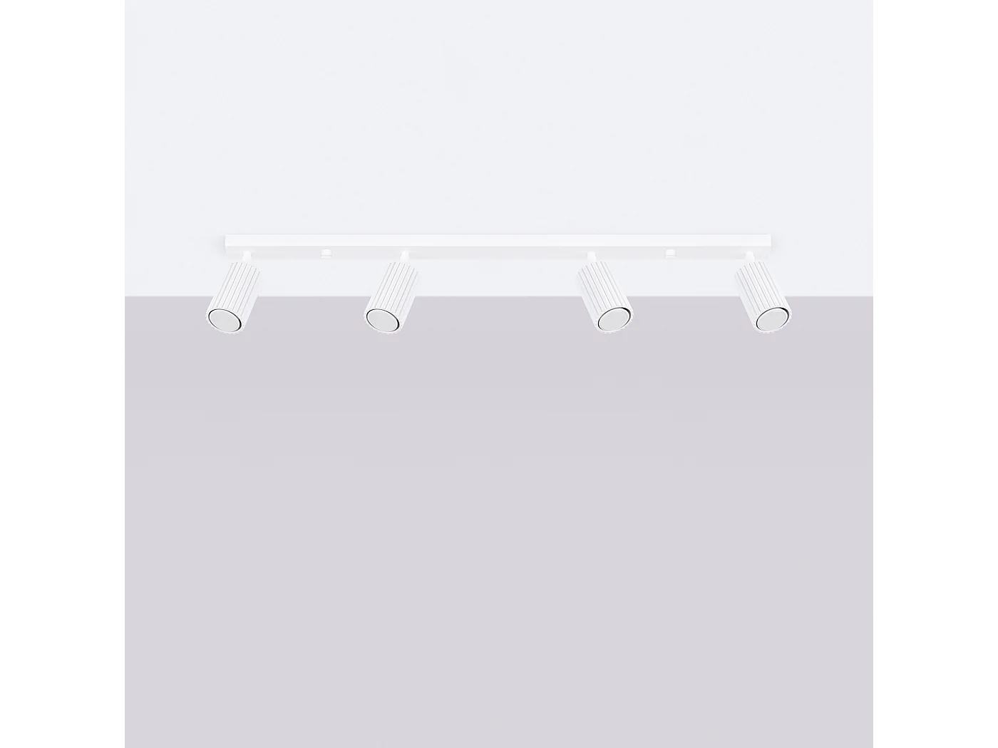 Plafonnier Gloow minimaliste en aluminium - 4 sources lumineuses 3000K - L.81 x H.16,5 cm - blanc
