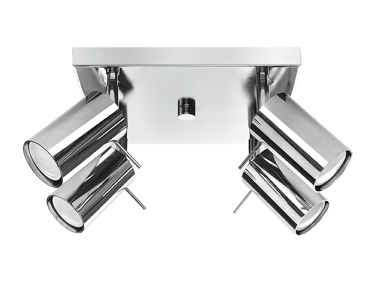 Plafonniers Briix moderne en acier - 4 sources lumineuses 4000K - L.25 x H.16 cm - chrome