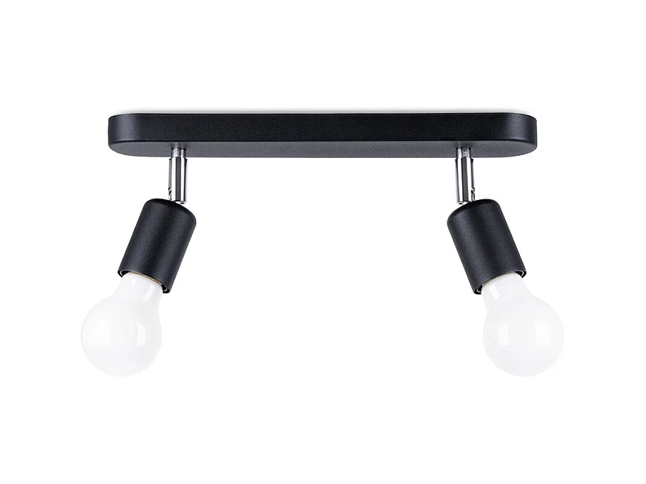 Plafondlampen Synfex minimalistisch van  - 2 lichtbronnen 4000K - L.33 x H.13,5 cm - zwart