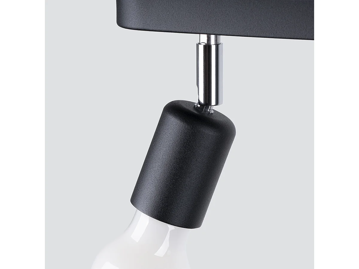 Plafonniers Synfex minimaliste en acier - 2 sources lumineuses 4000K - L.33 x H.13,5 cm - noir