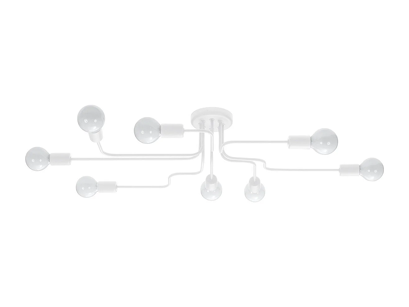 Plafonniers Infinix industriel en acier - 8 sources lumineuses 4000K - L.103 x H.15,5 cm - blanc