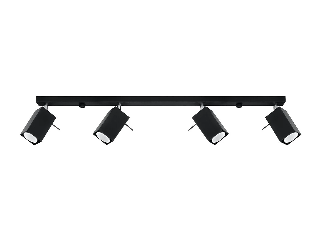 Plafonniers Briow moderne en acier - 4 sources lumineuses 4000K - L.80 x H.16 cm - noir