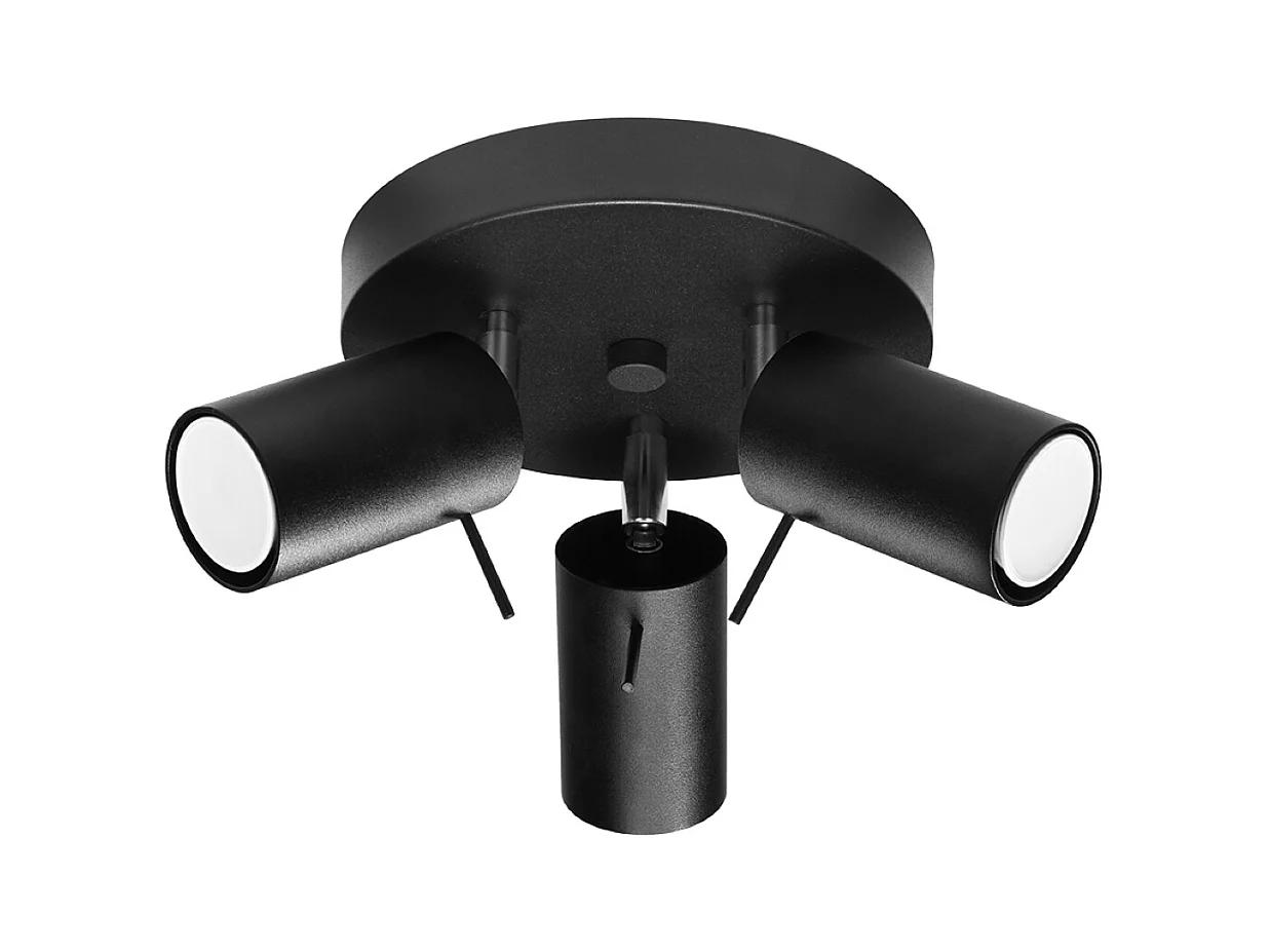 Plafony nowoczesny Briix, stal - 3 źródło światła 4000K - L.20 x H.18 cm - czarny