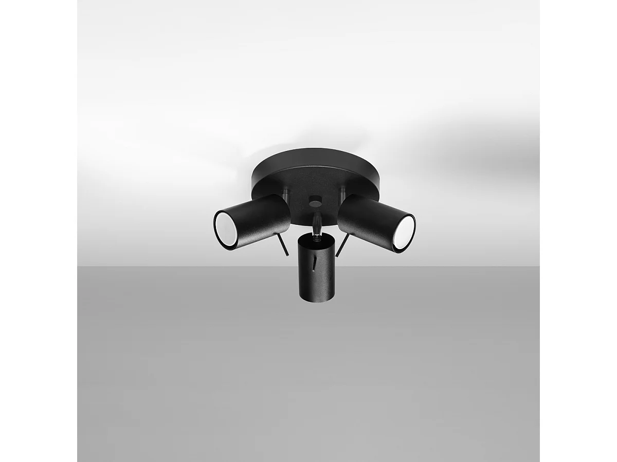 Plafonniers Briix moderne en acier - 3 sources lumineuses 4000K - L.20 x H.18 cm - noir