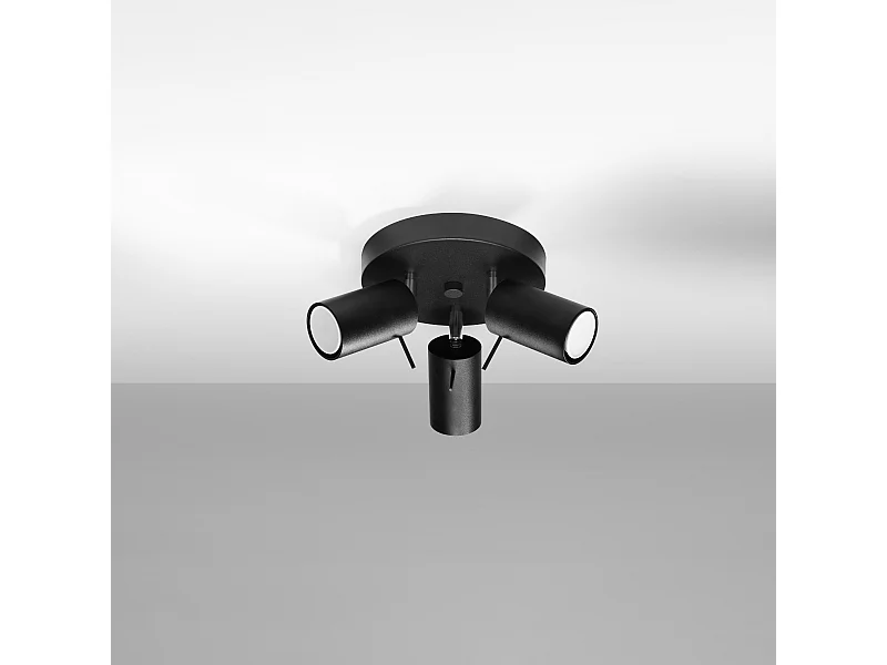 Plafonniers Briix moderne en acier - 3 sources lumineuses 4000K - L.20 x H.18 cm - noir