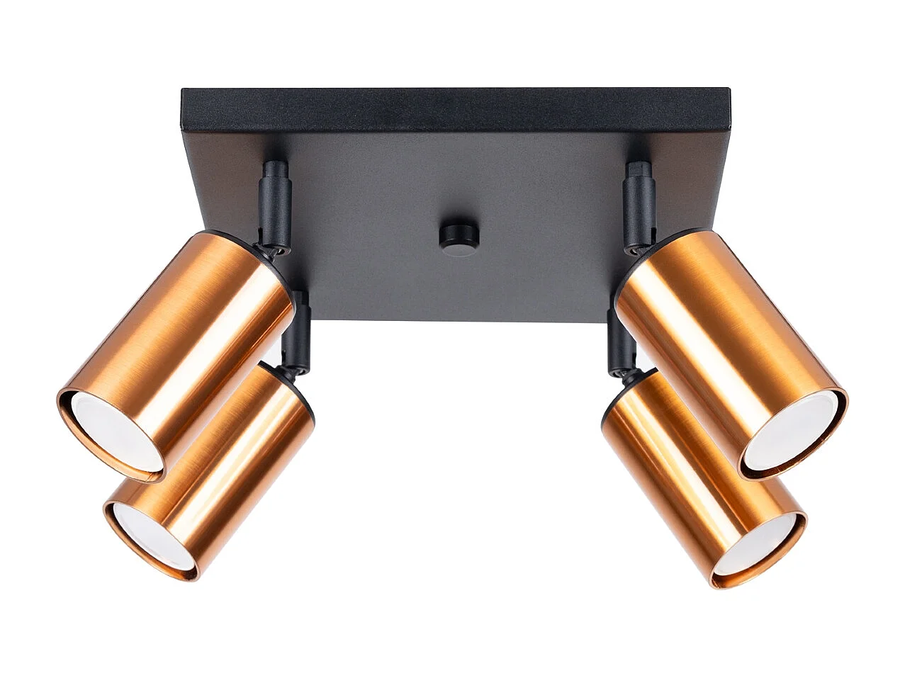 Plafonniers Glois moderne en acier - 4 sources lumineuses 3000K - L.25 x H.19 cm - noir/cuivre