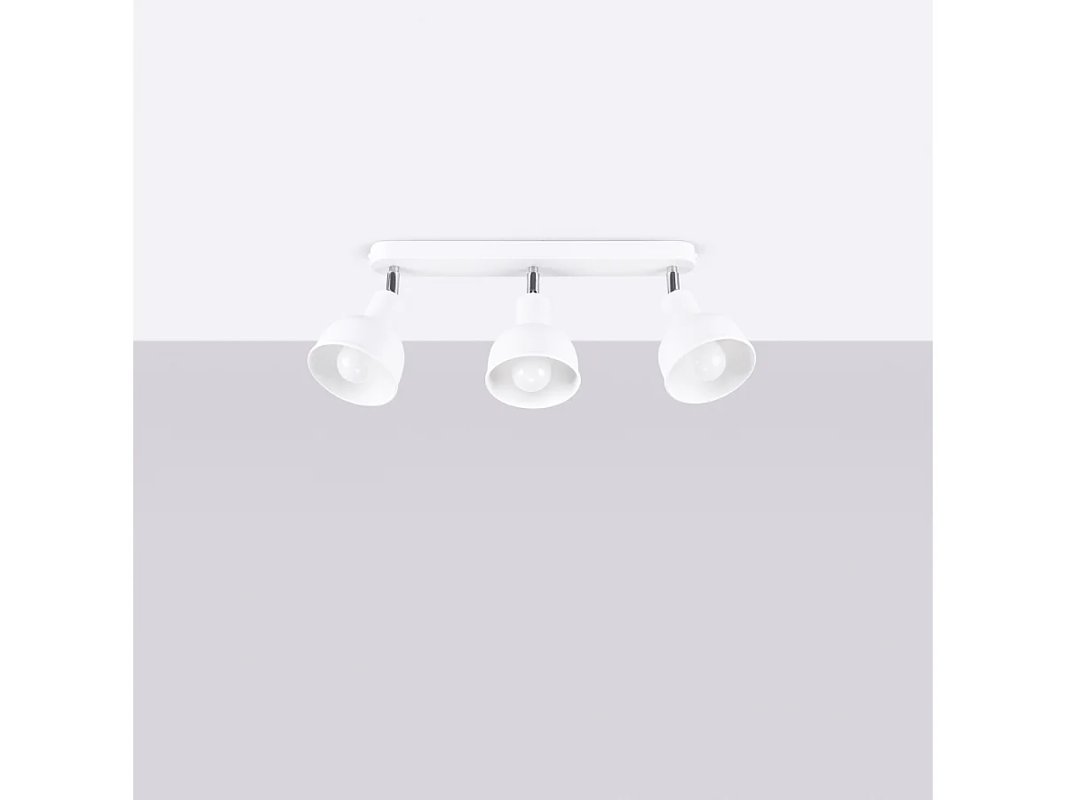 Lampade da soffitto Zenda soppalco di acciaio - 3 sorgenti luminose 3000K - L.59 x A.18,5 cm - bianco