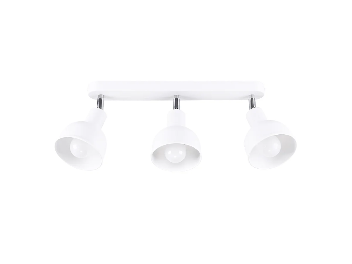 Lampade da soffitto Zenda soppalco di acciaio - 3 sorgenti luminose 3000K - L.59 x A.18,5 cm - bianco