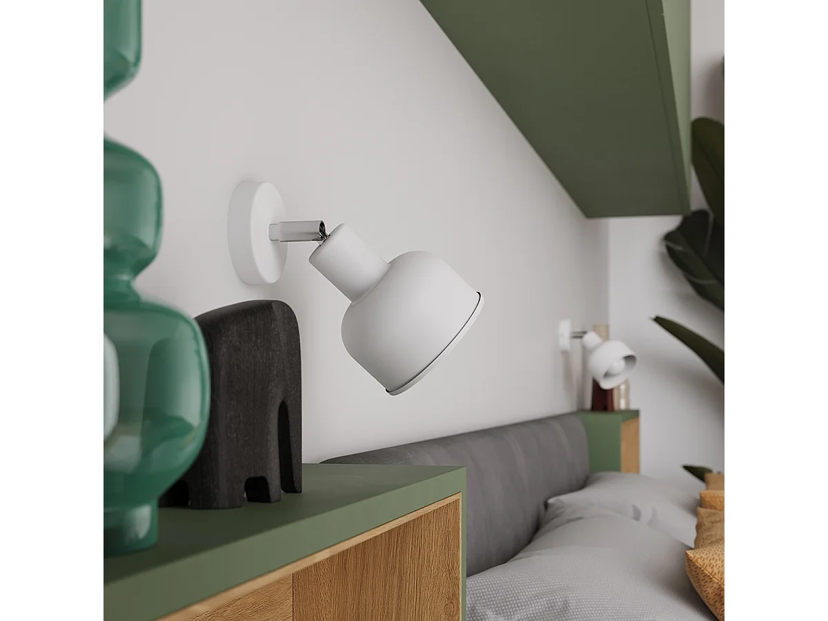 Lampade da soffitto Zenda soppalco di acciaio - 3 sorgenti luminose 3000K - L.59 x A.18,5 cm - bianco