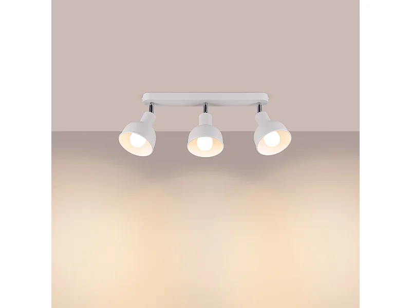Luminárias de teto Zenda sótão, aço - 3 fontes de luz 3000K - L.59 x H.18.5 cm - branco