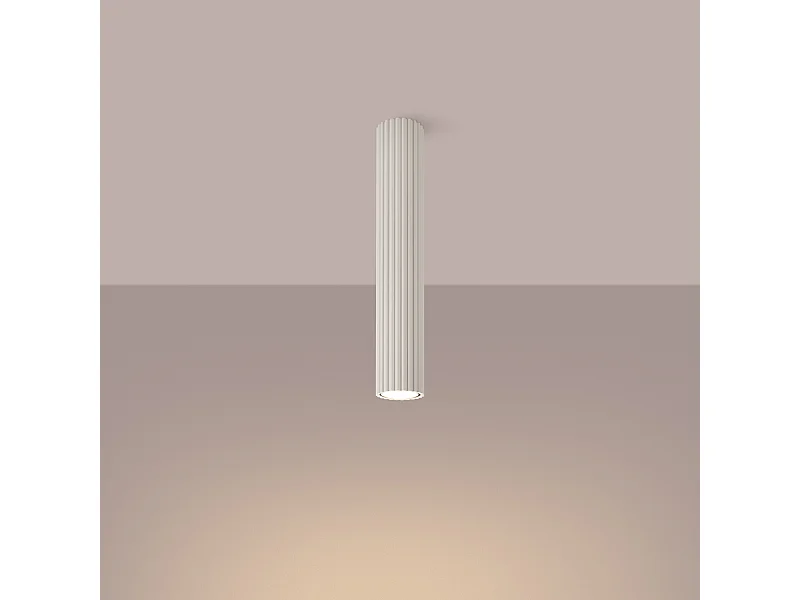 Plafonnier Gloow minimaliste en aluminium - 1 sources lumineuses 3000K - L.6,5 x H.40 cm - beige