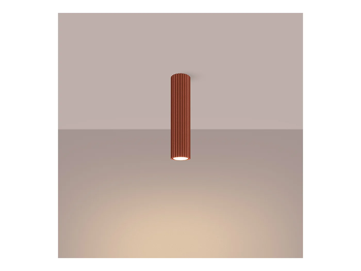 Plafondlamp Gloow minimalistisch van  - 1 lichtbronnen 4000K - L.6,5 x H.30 cm - rode oker