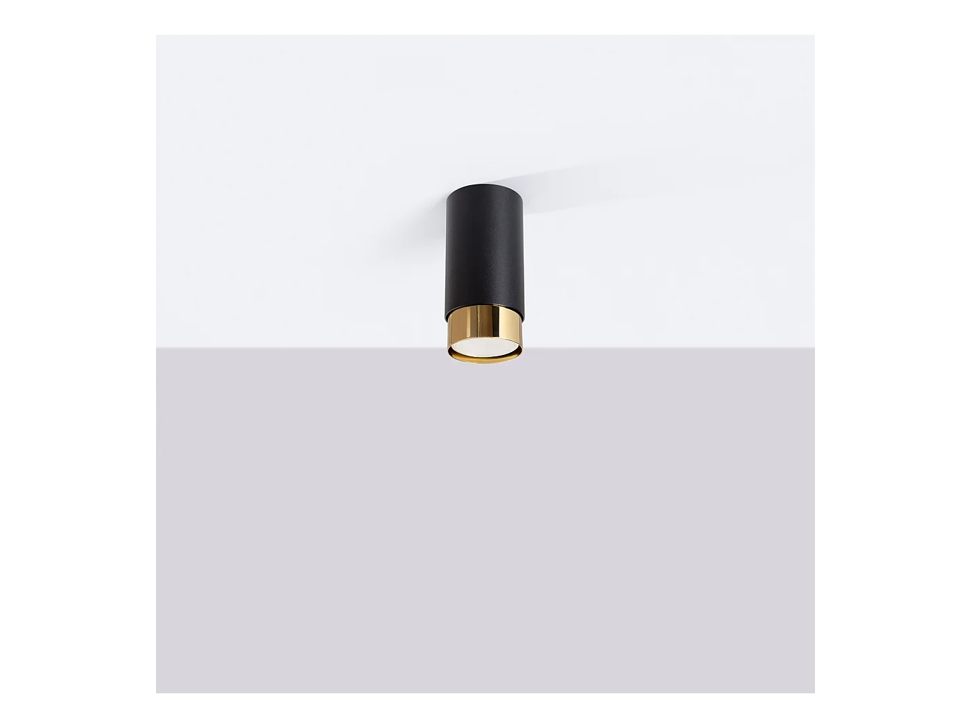 Plafondlamp Alvor modern van  - 1 lichtbronnen 4000K - L.6 x H.12,5 cm - zwart/goud