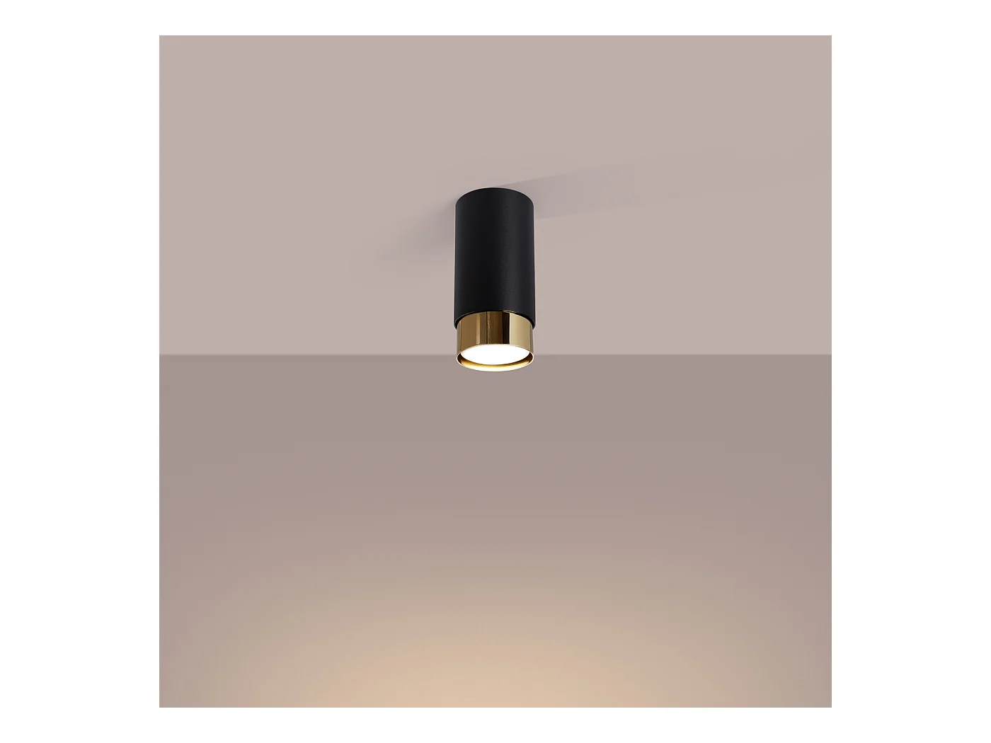 Plafondlamp Alvor modern van  - 1 lichtbronnen 4000K - L.6 x H.12,5 cm - zwart/goud