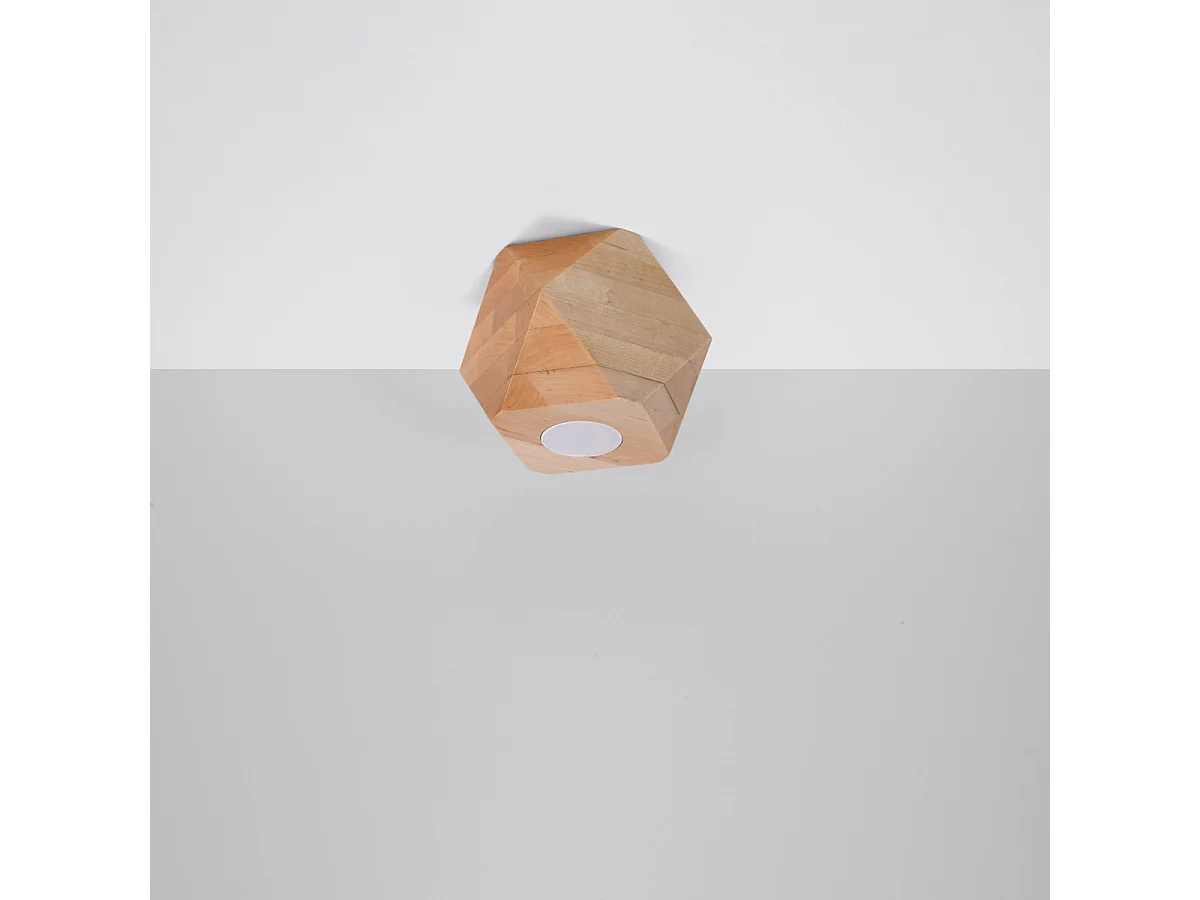 Plafonniers Timberix scandinave en bois - 1 sources lumineuses 3000K - L.12 x H.12 cm - bois naturel