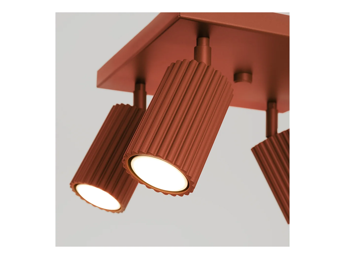 Plafondlamp Gloow minimalistisch van  - 4 lichtbronnen 4000K - L.25 x H.16,5 cm - rode oker