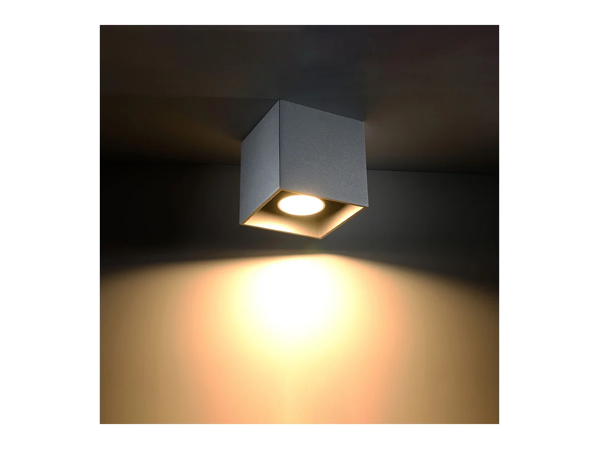 Lámparas de techo Quadx moderno de aluminio - 1 fuentes luminosas 4000K - L.10 x A.10 cm - gris