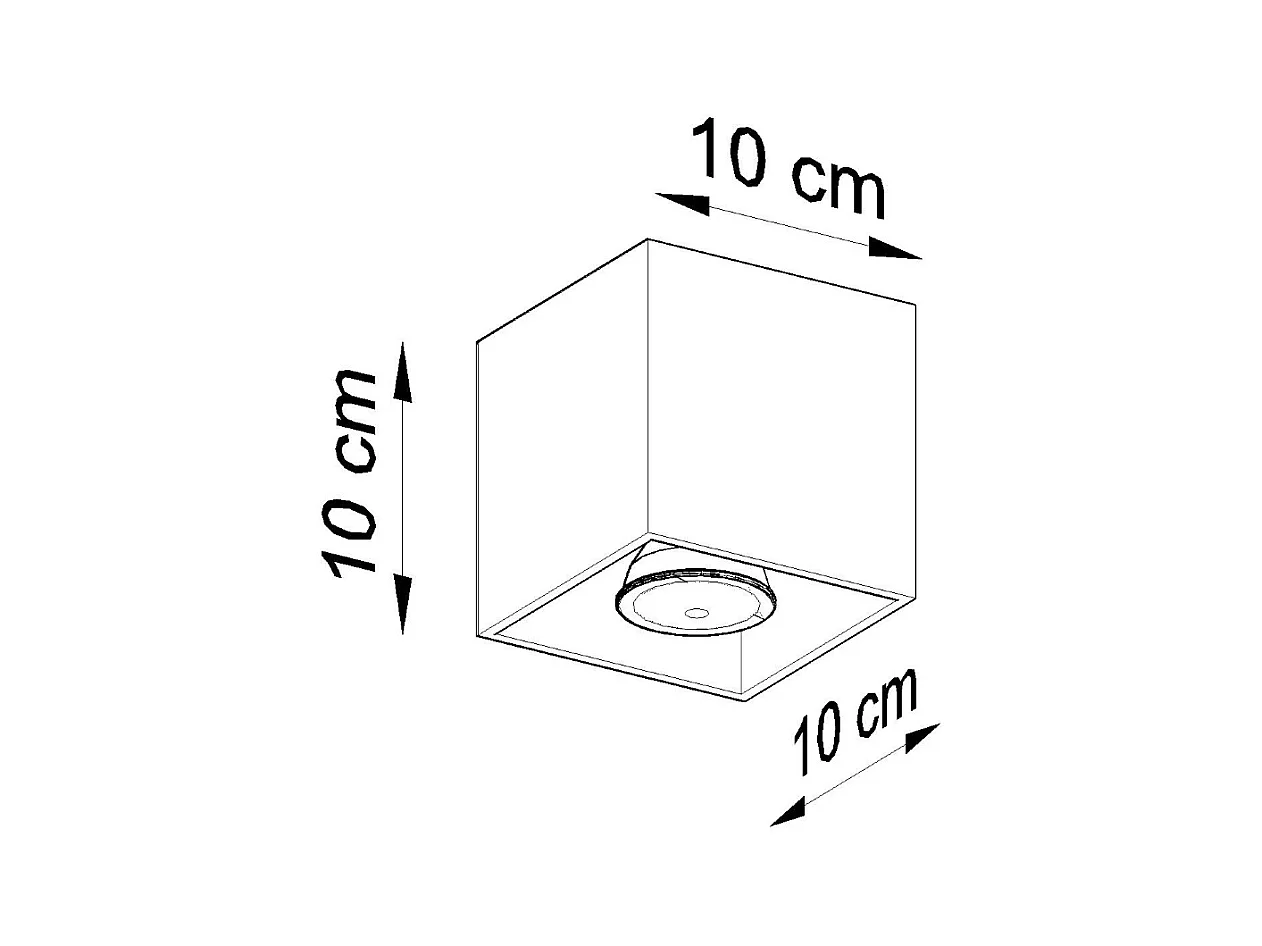 Lámparas de techo Quadx moderno de aluminio - 1 fuentes luminosas 4000K - L.10 x A.10 cm - gris