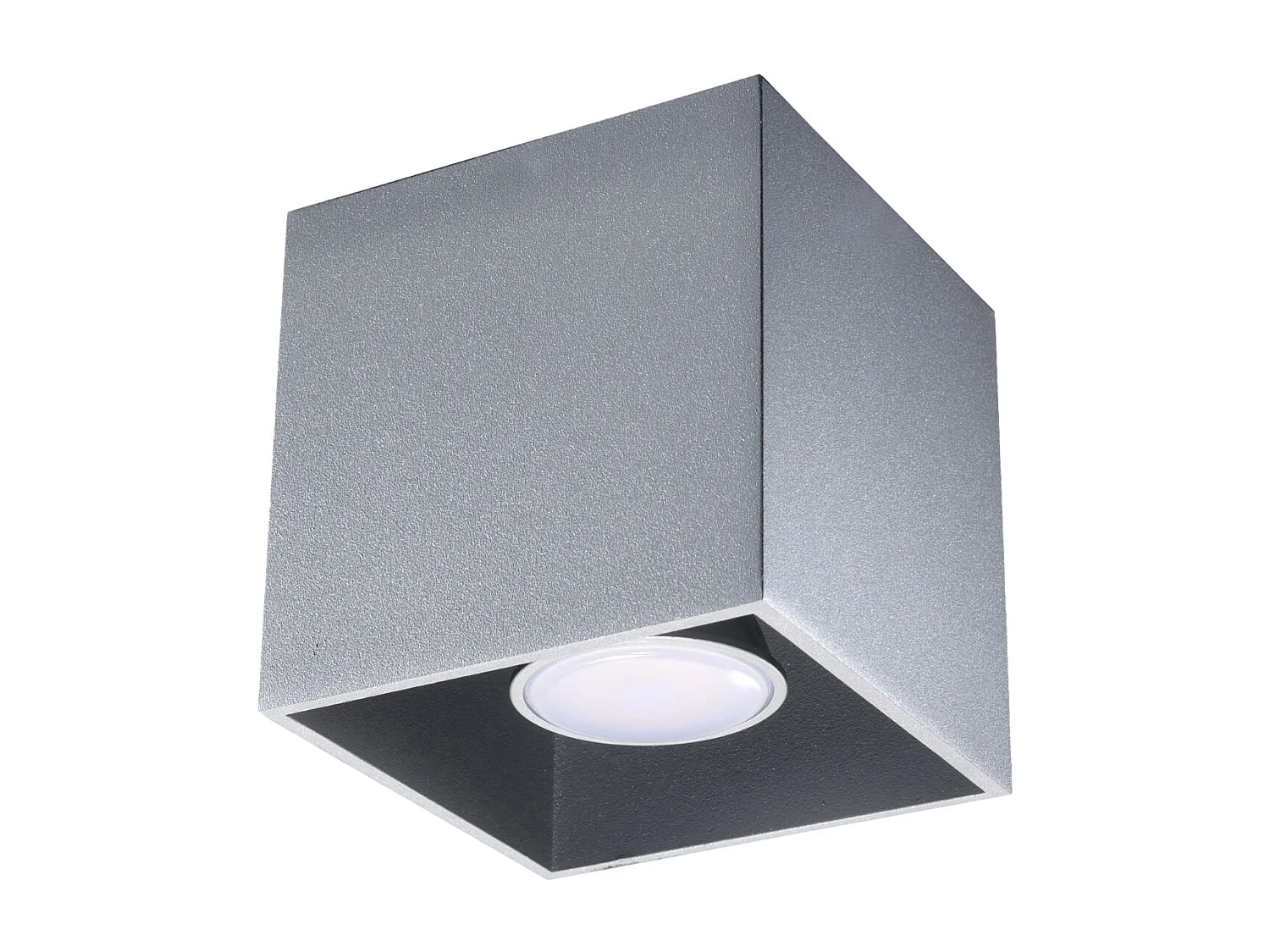 Plafonniers Quadx moderne en aluminium - 1 sources lumineuses 4000K - L.10 x H.10 cm - gris