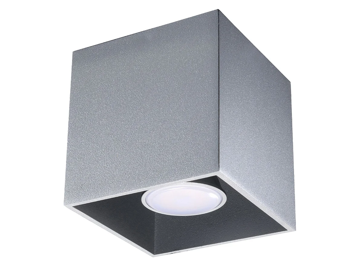 Luminárias de teto Quadx moderno, alumínio - 1 fontes de luz 4000K - L.10 x H.10 cm - cinza