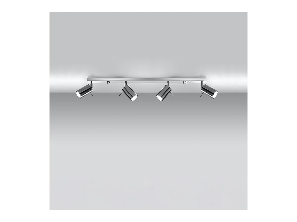 Plafonniers Briix moderne en acier - 4 sources lumineuses 4000K - L.80 x H.16 cm - chrome